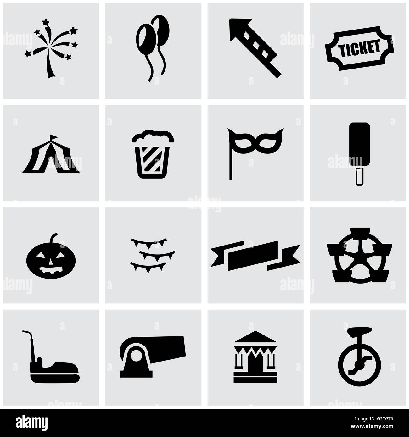 Vector black carnival icon set Stock Vector Image & Art - Alamy