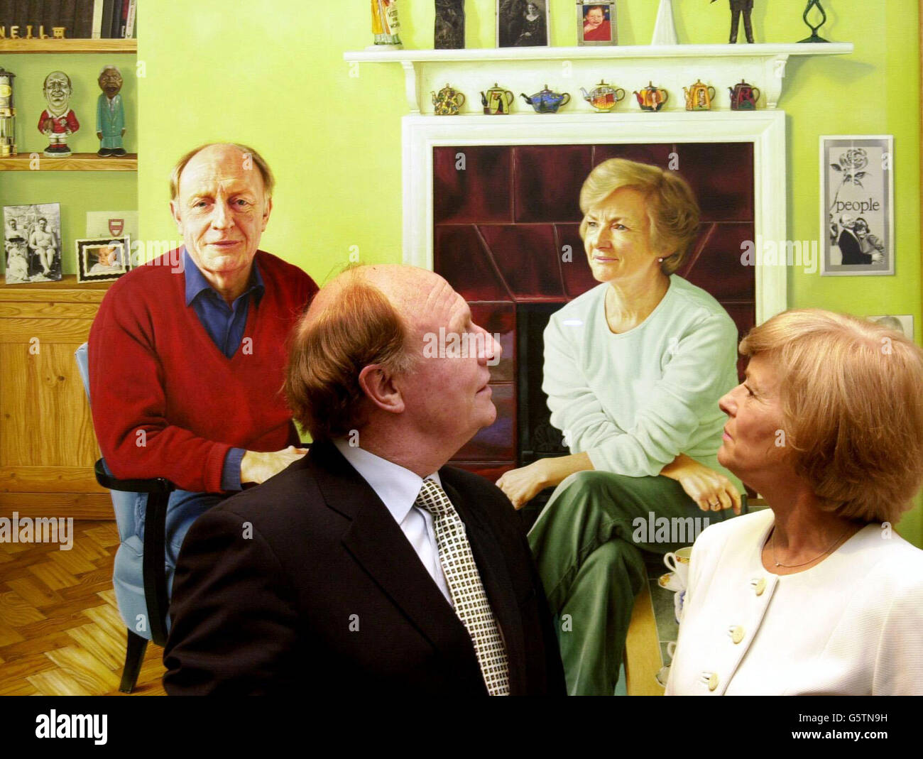 MEP's Neil and Glenys Kinnock, look at a portrait of themselves painted by Andrew Tift, unveiled at London's National Portrait Gallery. The portrait was painted in 6 sittings, one in Brussels and five at the Kinnock's house near Cardiff. Stock Photo