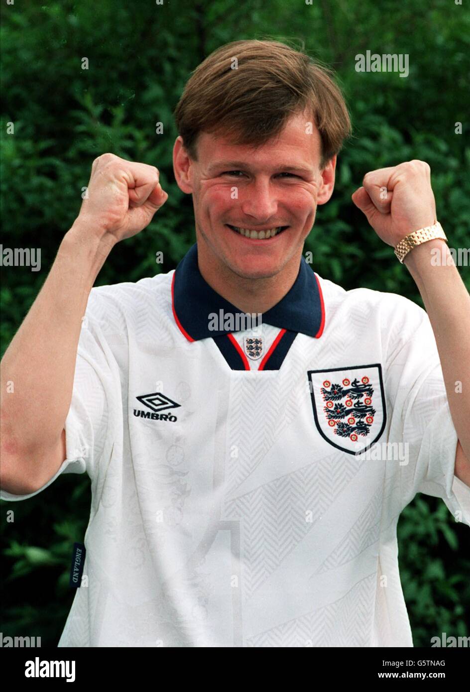 Teddy Sheringham in his England strip Stock Photo Alamy