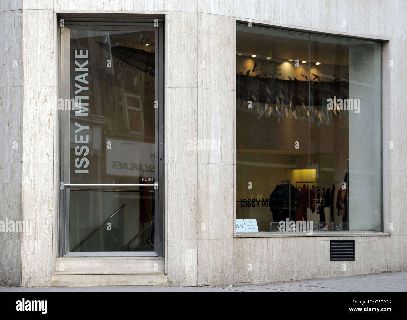 Stock image of the Issey Miyake shop in Conduit Street, London. Stock Photo