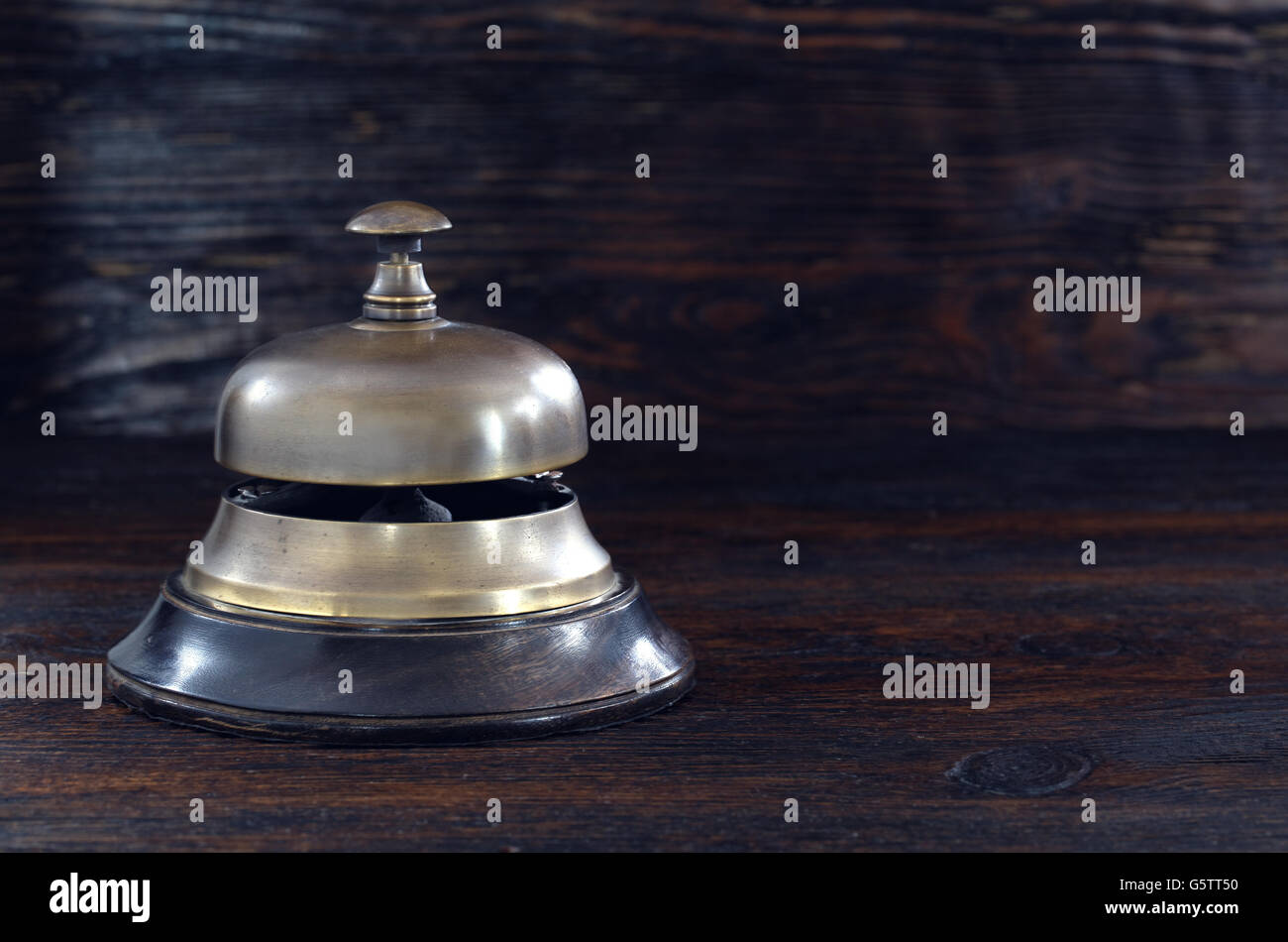 Bell on the hotel reception desk Stock Photo Alamy