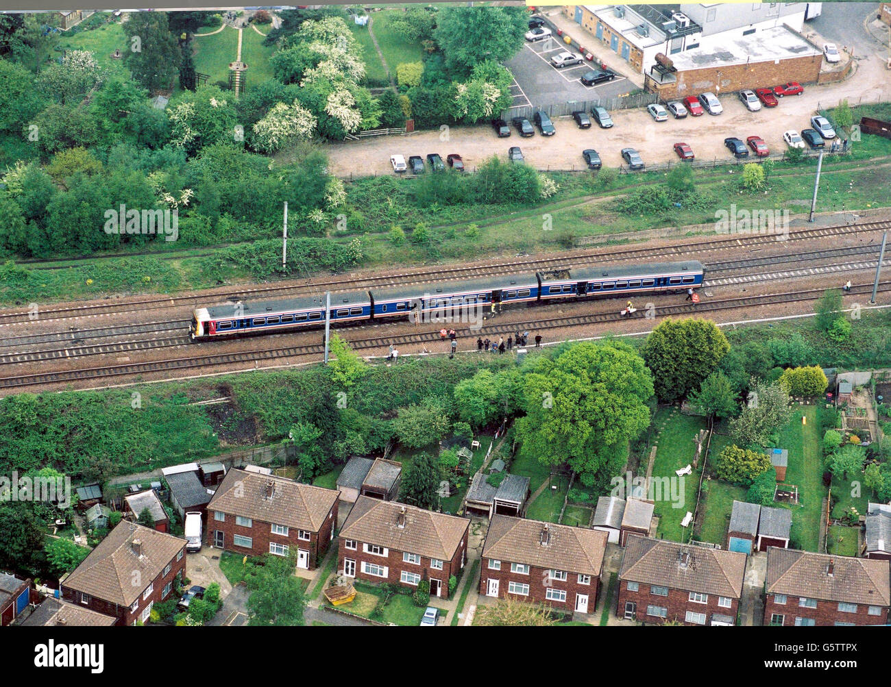 Hertfordshire Police picture of the scene at Potters Bar Railway Station, on the northern