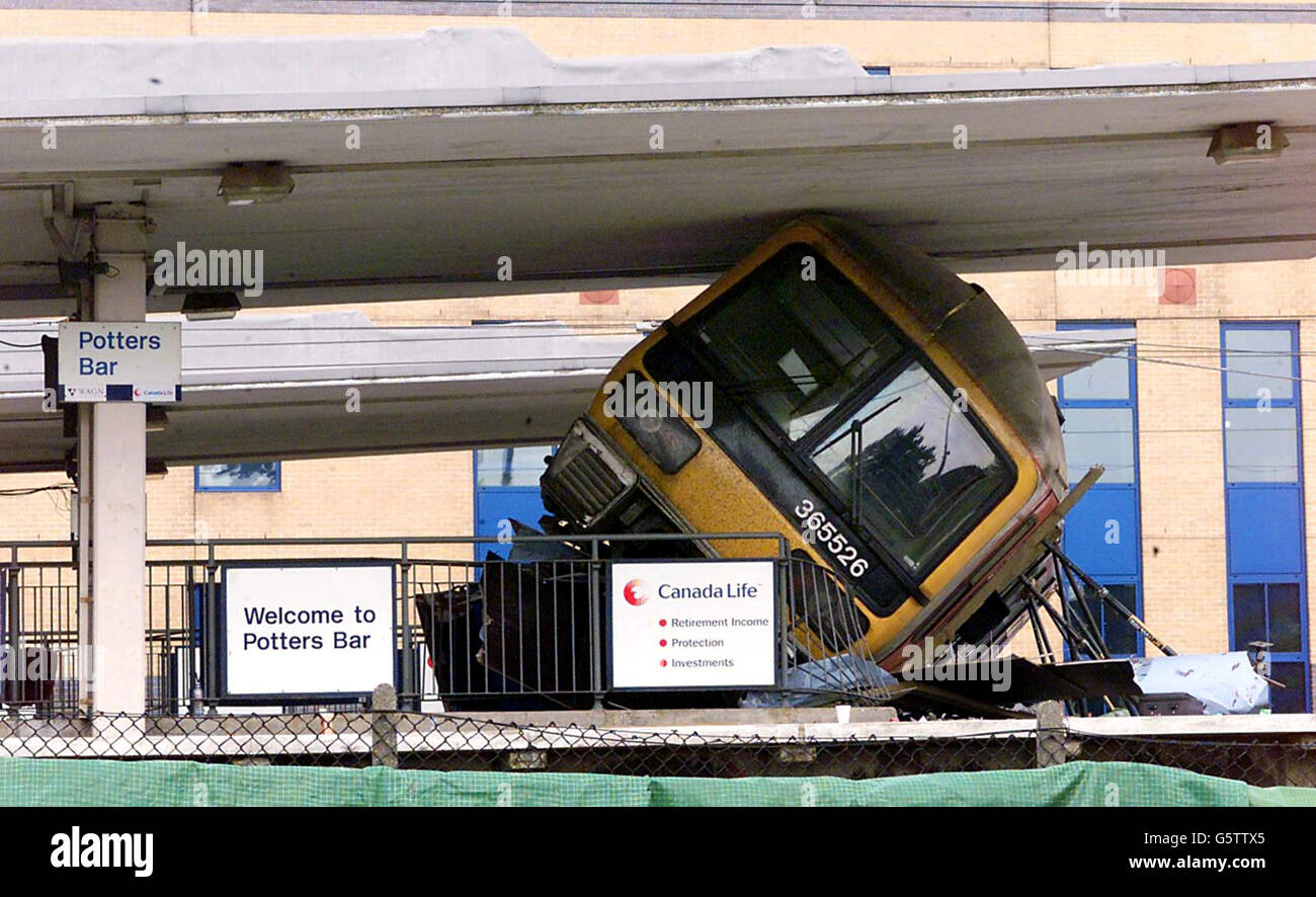 Accidents and Disasters Potters Bar Train Crash 2002 Stock Photo