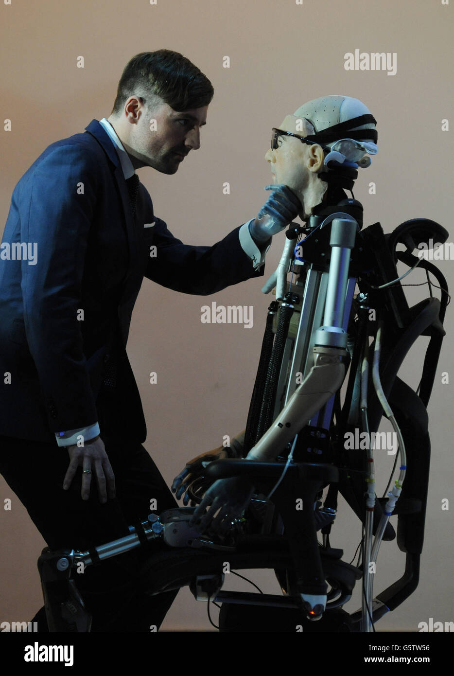 Million dollar bionic man on show Stock Photo