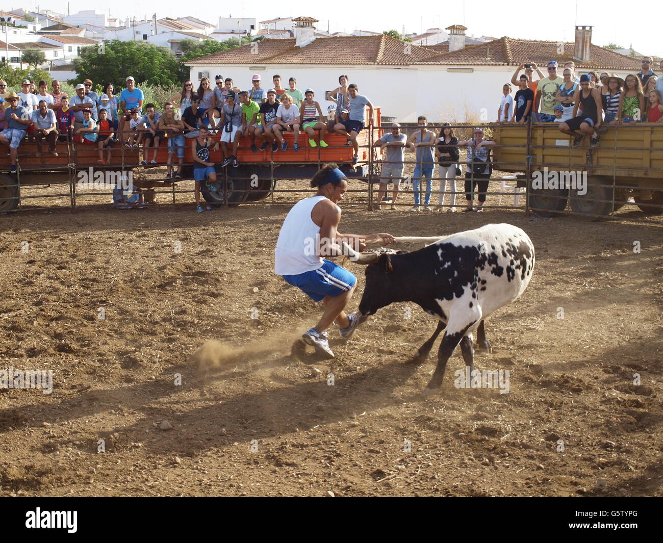 Annual event at the Small bullring in the village of Alenteja ,Portugal ...
