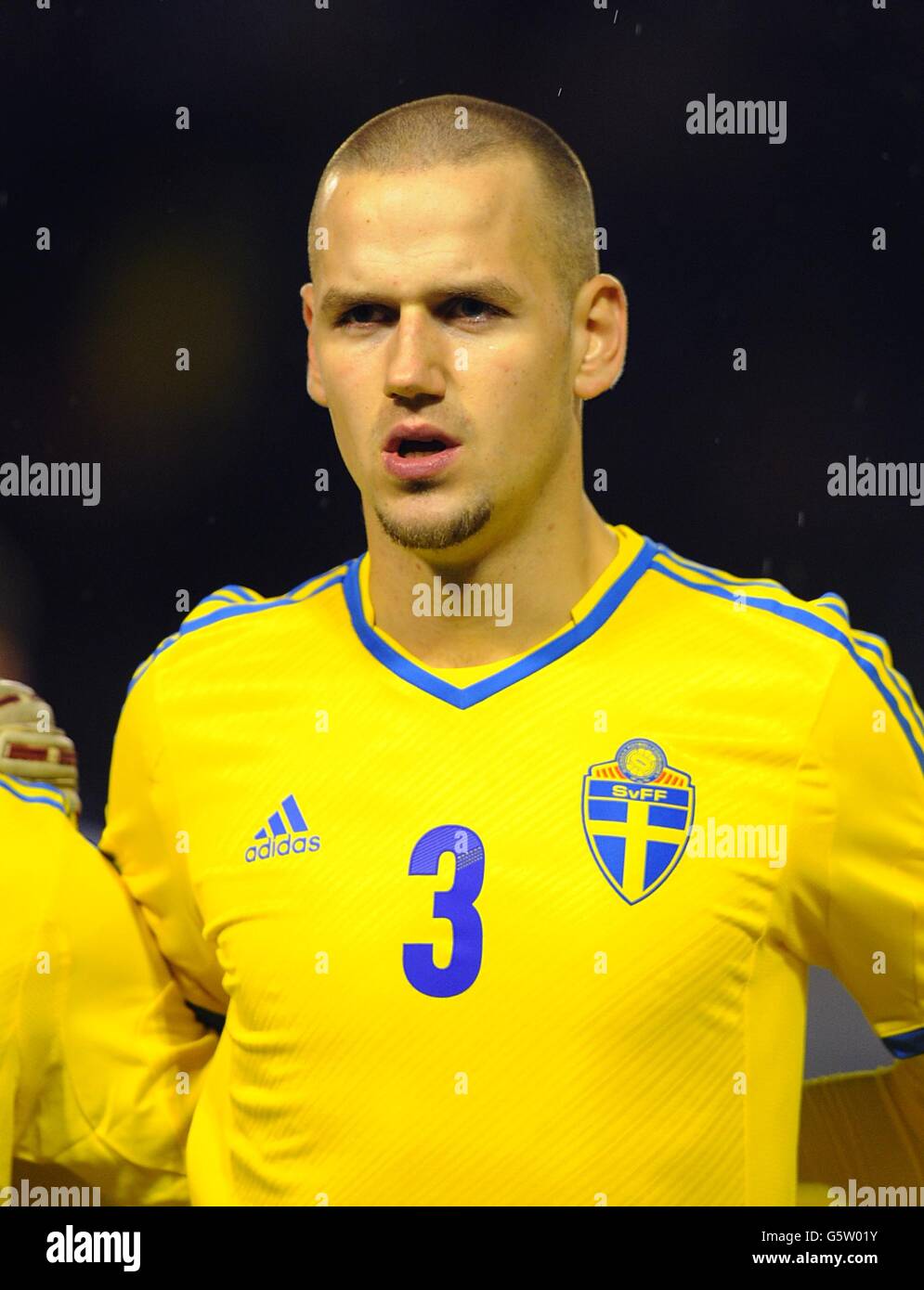 Soccer - Under 21 International Friendly - England v Sweden - Bank's Stadium. Alexander Milosevic, Sweden Stock Photo