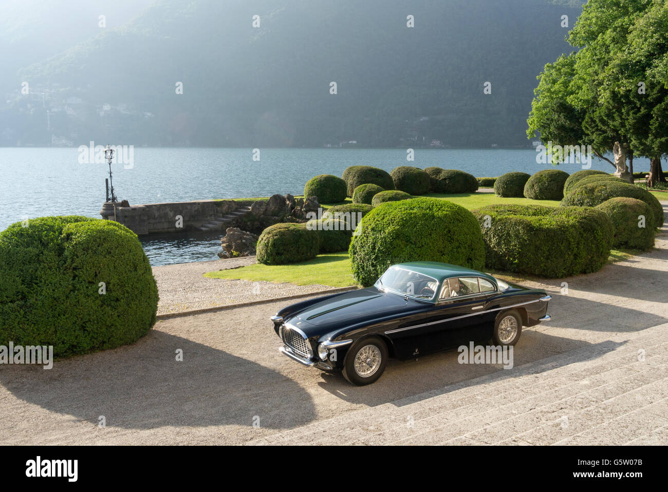 1952 Ferrari 212 Europa with body by Vignale photographed a Villa D'Este Como Italy Stock Photo