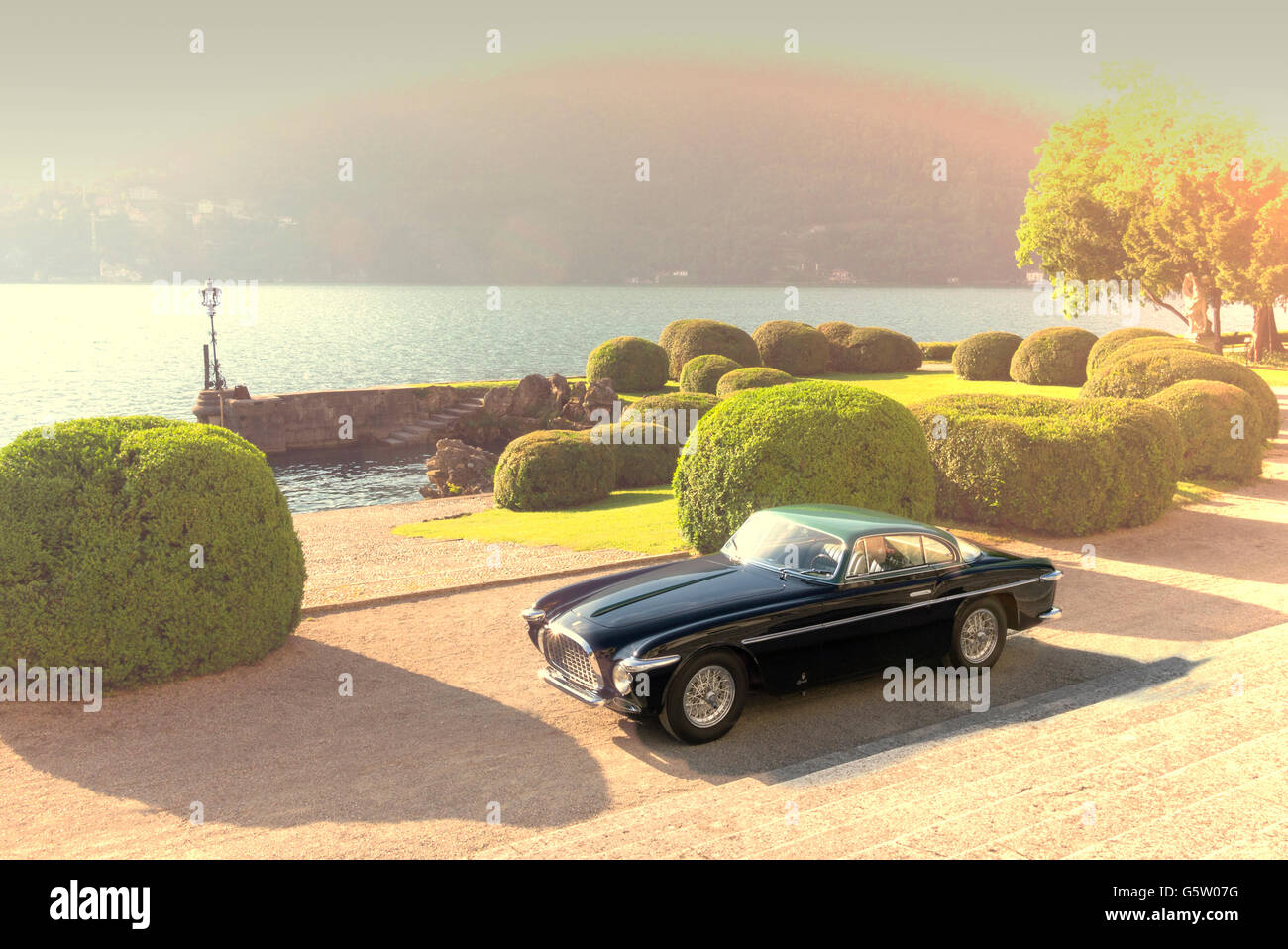 1952 Ferrari 212 Europa with body by Vignale photographed a Villa D'Este Como Italy Stock Photo