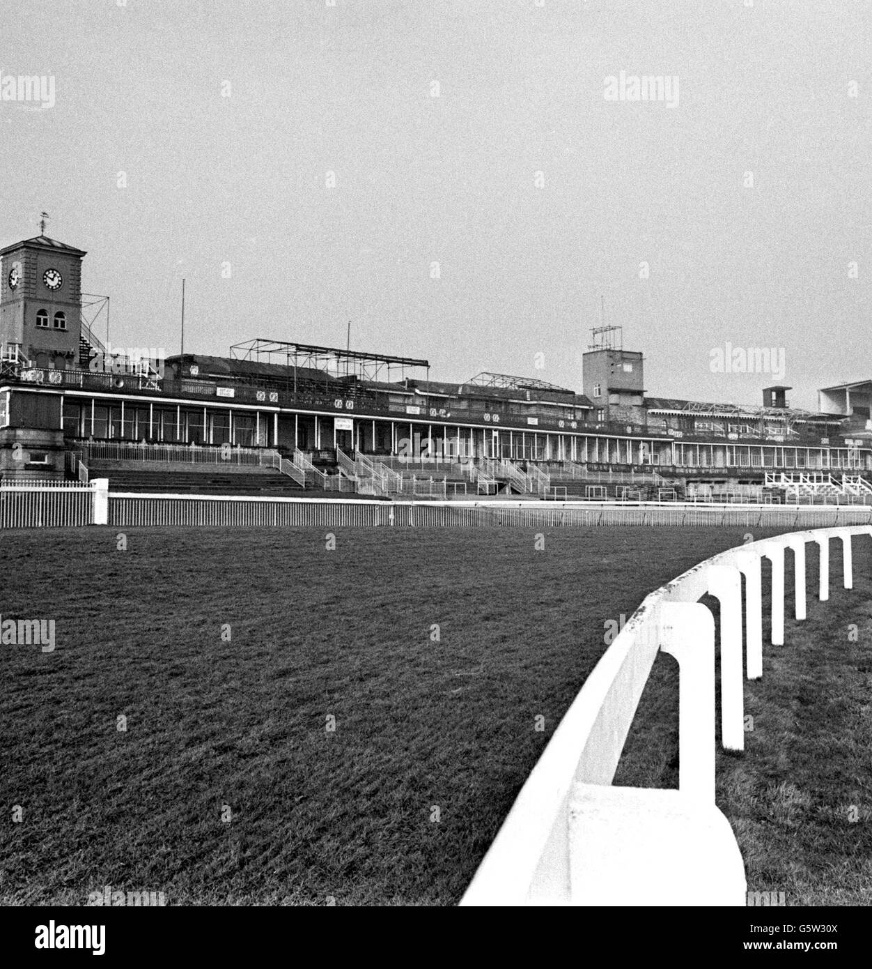 Doncaster Racecourse's four centuries old building, soon to be demolished and replaced with a new grandstand. Stock Photo