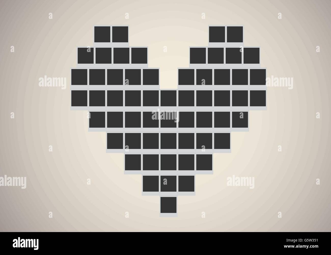 Polaroid photo frame in heart shape Stock Vector