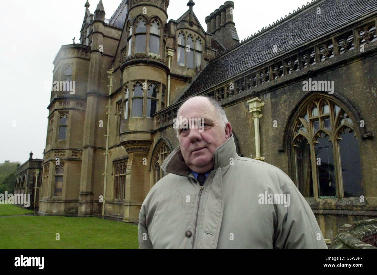 Former resident, Bob Evered outside the Victorian country house in Tyntesfield near Bristol. The National Trust appealed for help to raise ,20 million needed to save the Victorian country house and estate that is up for sale. * The house and estate has been described as a Victorian Gothic Extravaganza, is on the market following the death of the owner, Lord Wraxall. Stock Photo