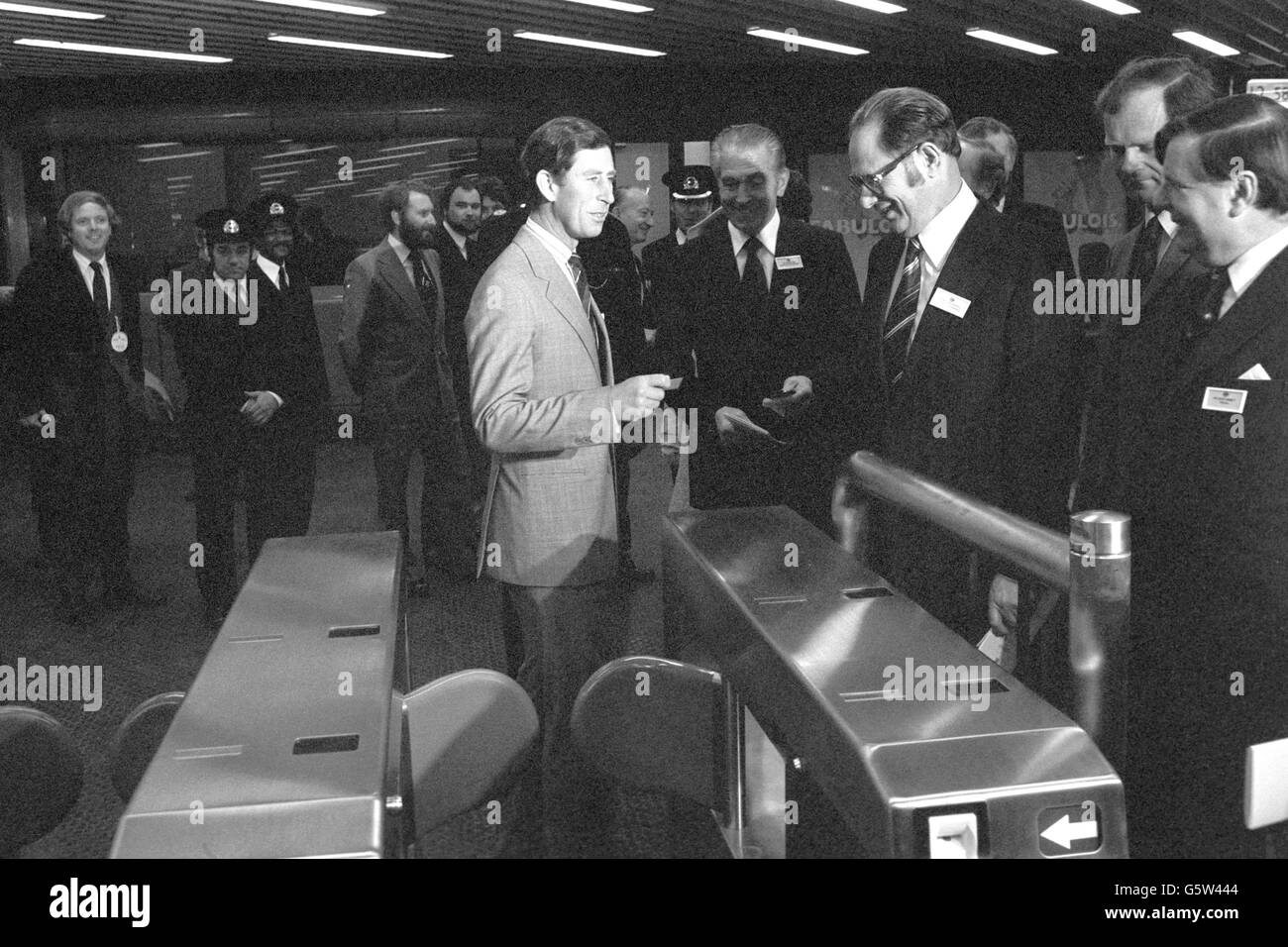 Royalty - Prince Charles - Charing Cross Underground Station, London. 87m Jubilee Line. Stock Photo