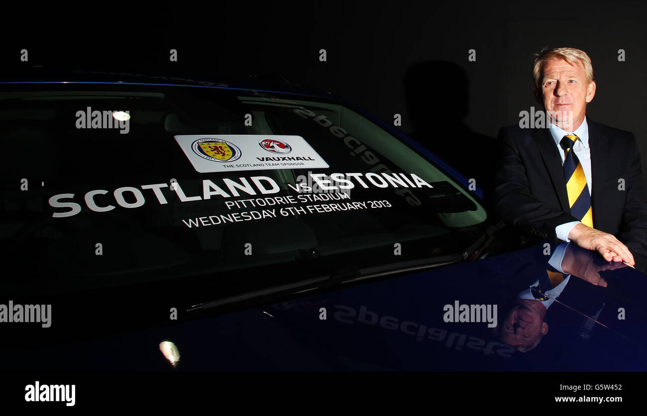 Soccer - Scotland Press Conference - Pittodrie Stadium. Scotland manager Gordon Strachan during the press conference at Pittodrie Stadium, Aberdeen. Stock Photo