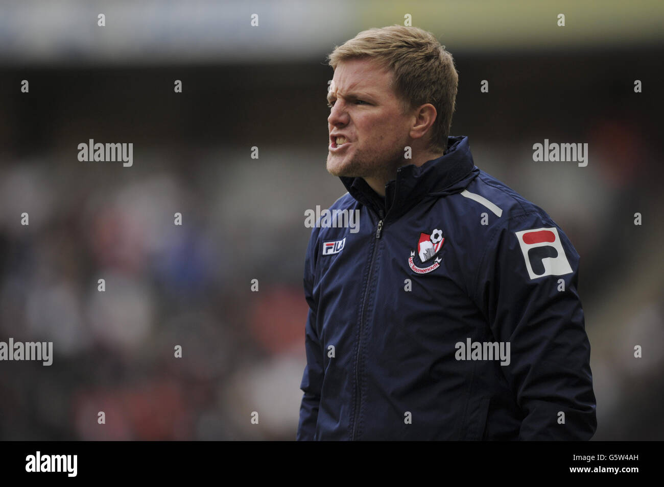 AFC Bournemouth's manager Eddie Howe during the npower Football League One match at Stadium:MK, Milton Keynes. Stock Photo