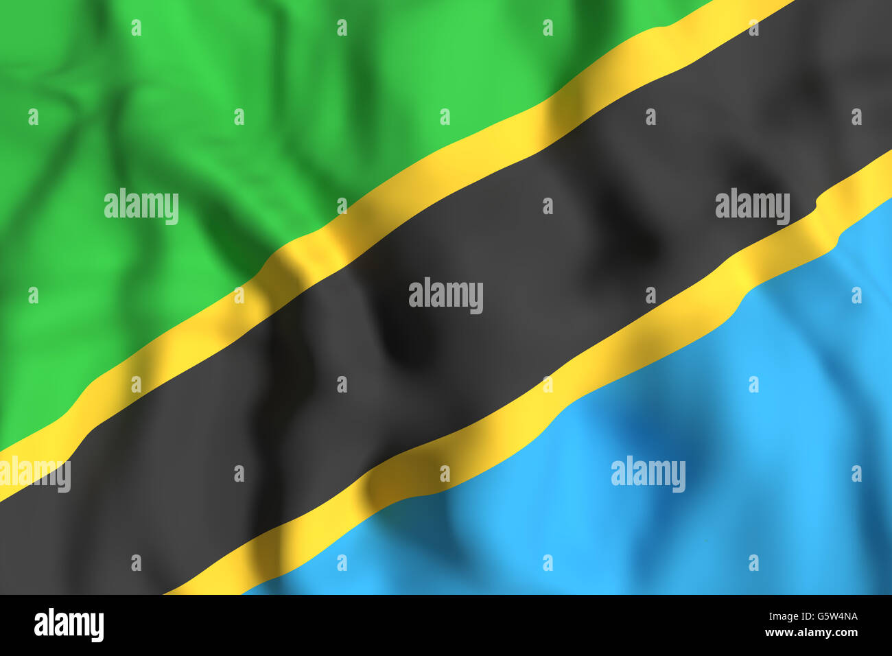 3d rendering of a Tanzania flag waving Stock Photo - Alamy