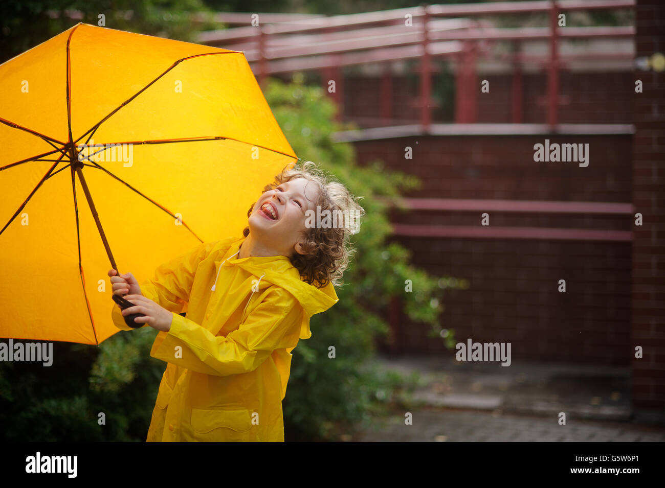 bright yellow raincoat