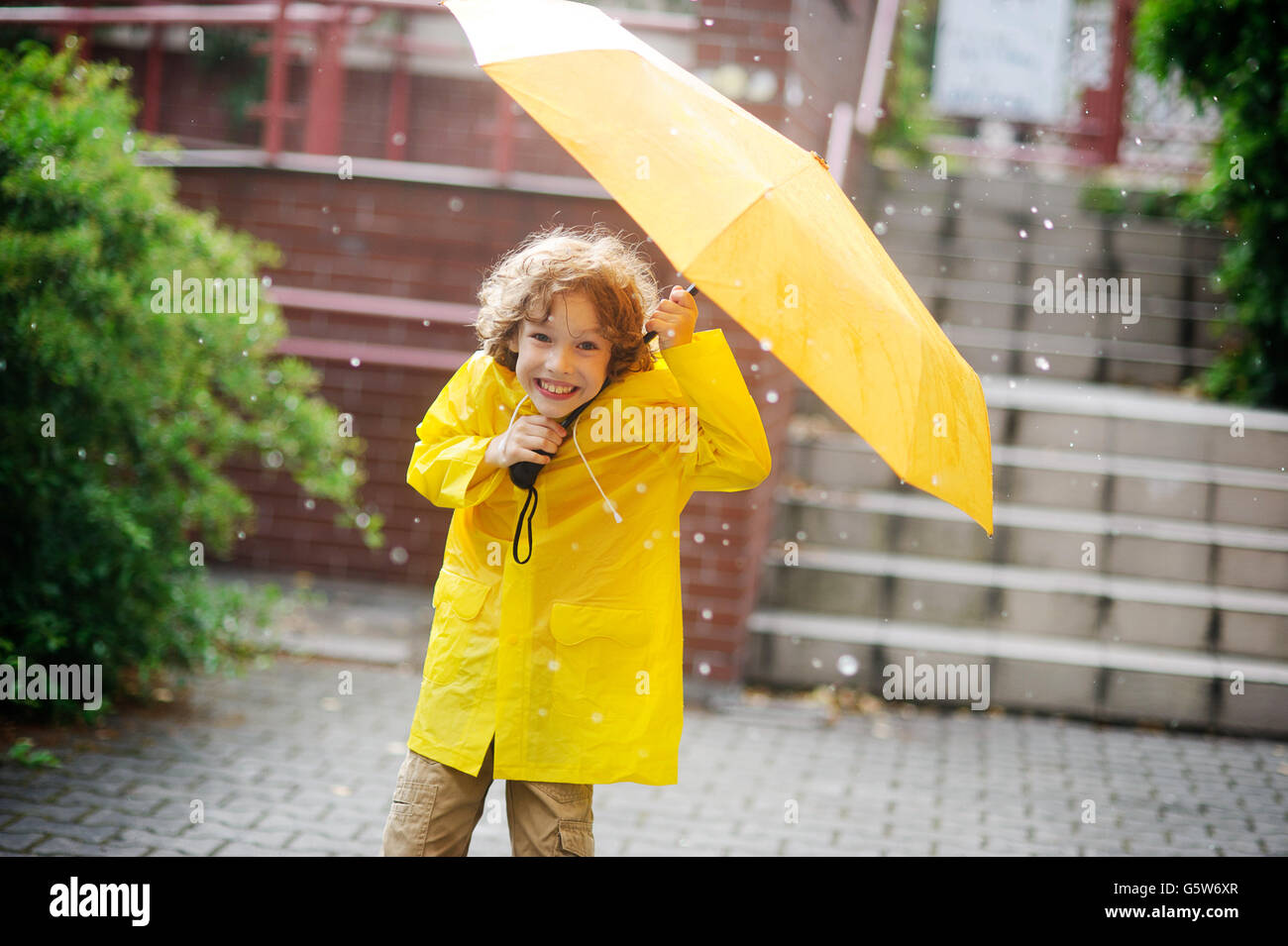 bright yellow raincoat