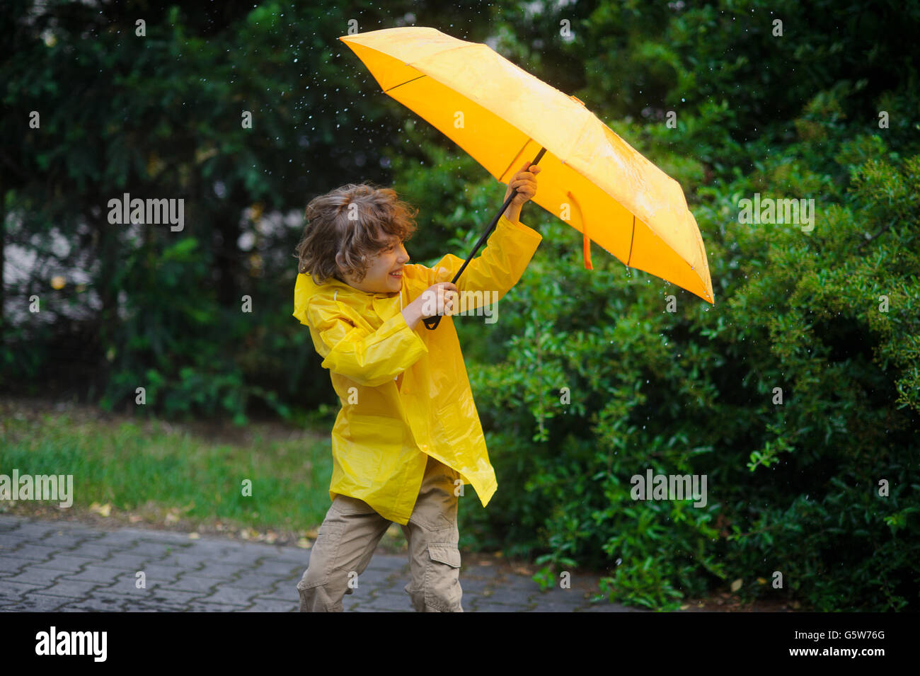 bright yellow raincoat