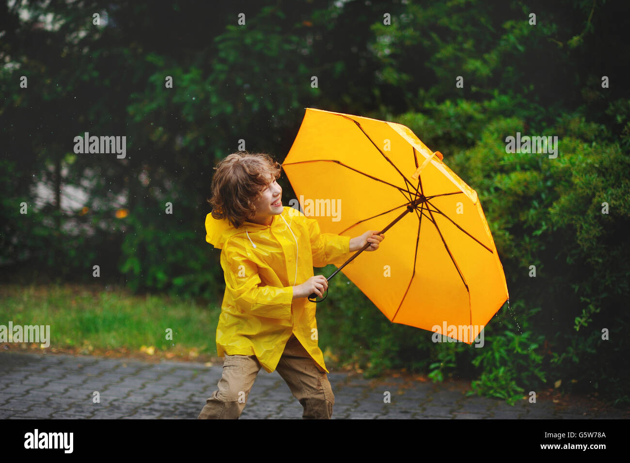 small yellow raincoat