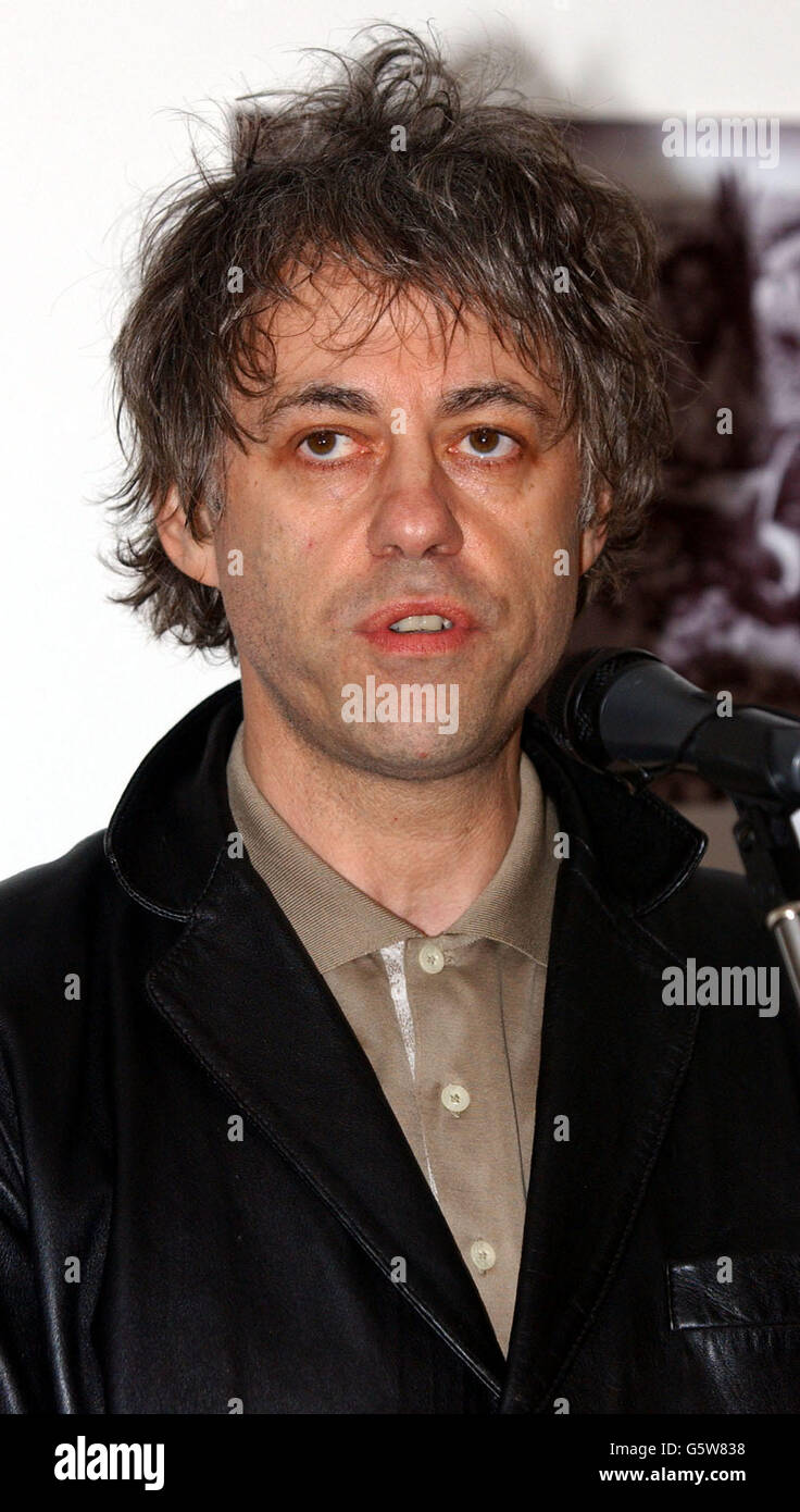 Sir Bob Geldof speaking at the launch of Christian Aid's new report, in the form of an open letter to Prime Minister Tony Blair at the Commonwealth Club in central London. * 17/06/02: Geldof has spoken out against British child custody laws, claiming they act against the best interests of the child, are biased towards women and should be scrapped and rewritten. The 50-year-old father-of-four reveals his sadness and bitter experiences during his custody battle with Paula Yates in an interview on the television programme Tonight With Trevor McDonald. Stock Photo
