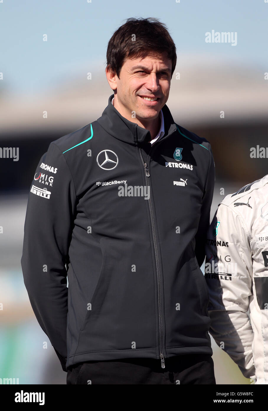 Formula One - Mercedes W04 Launch - Circuito de Jerez. Mercedes executive director Toto Wolff during the Mercedes F1 W04 Launch at Circuito de Jerez, Jerez, Spain Stock Photo