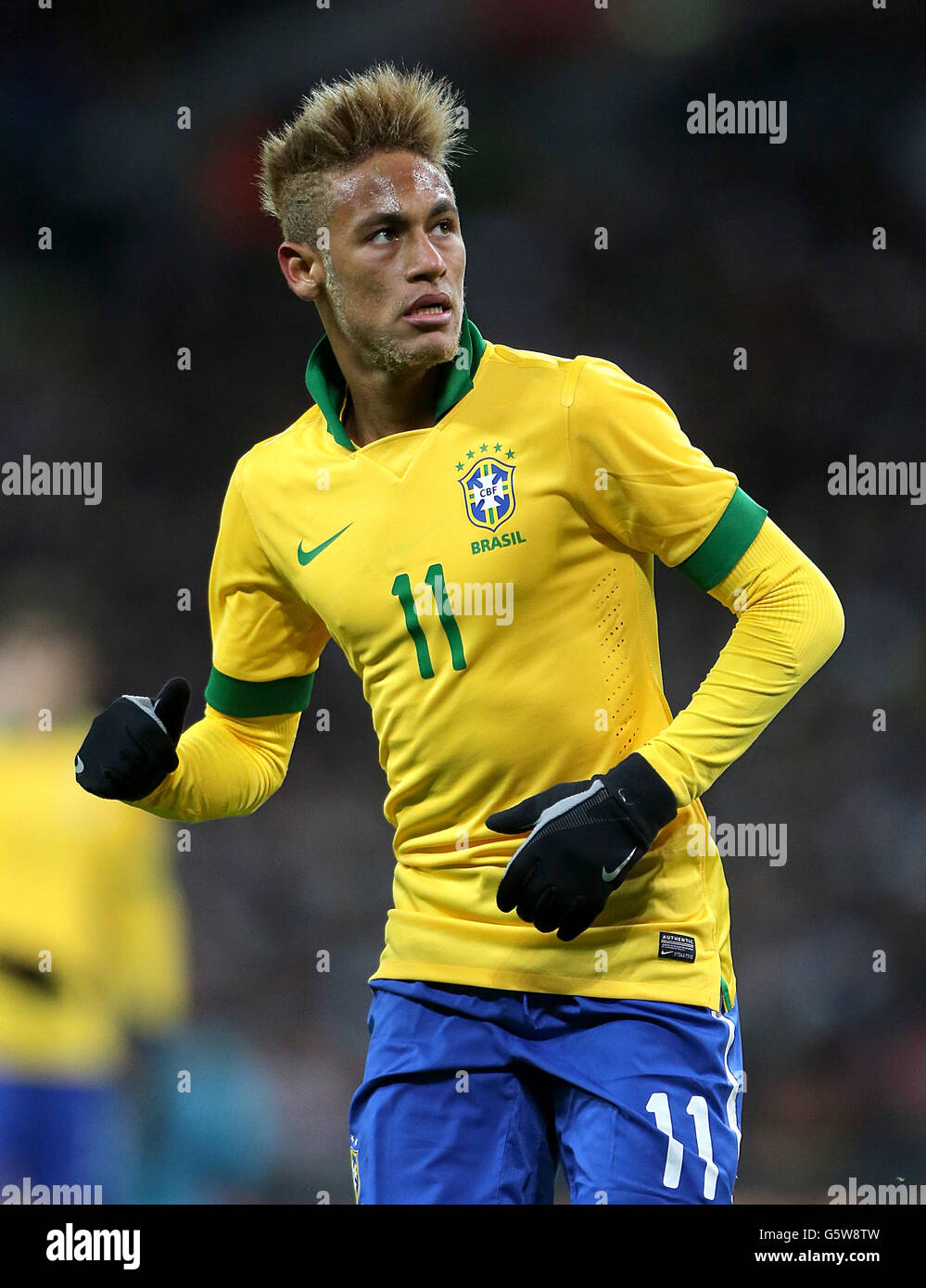 Soccer - International Friendly - England v Brazil - Wembley Stadium. Junior Neymar, Brazil Stock Photo