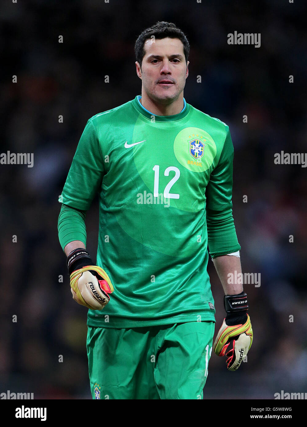 Soccer - International Friendly - England v Brazil - Wembley Stadium. Soares Julio Cesar, Brazil goalkeeper Stock Photo