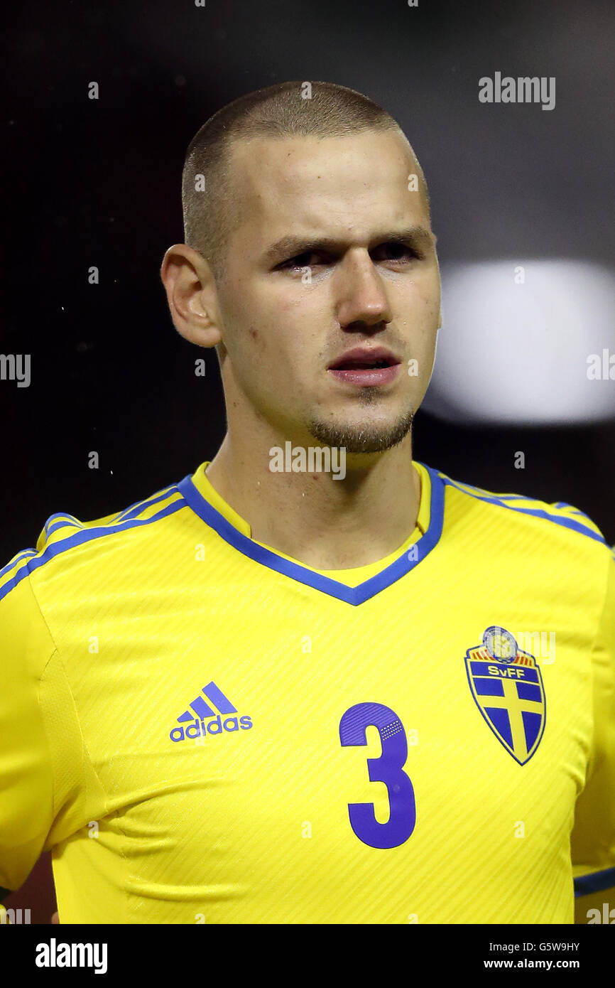 Soccer - Under 21 International Friendly - England v Sweden - Bank's Stadium. Alexander Milosevic, Sweden U21s Stock Photo