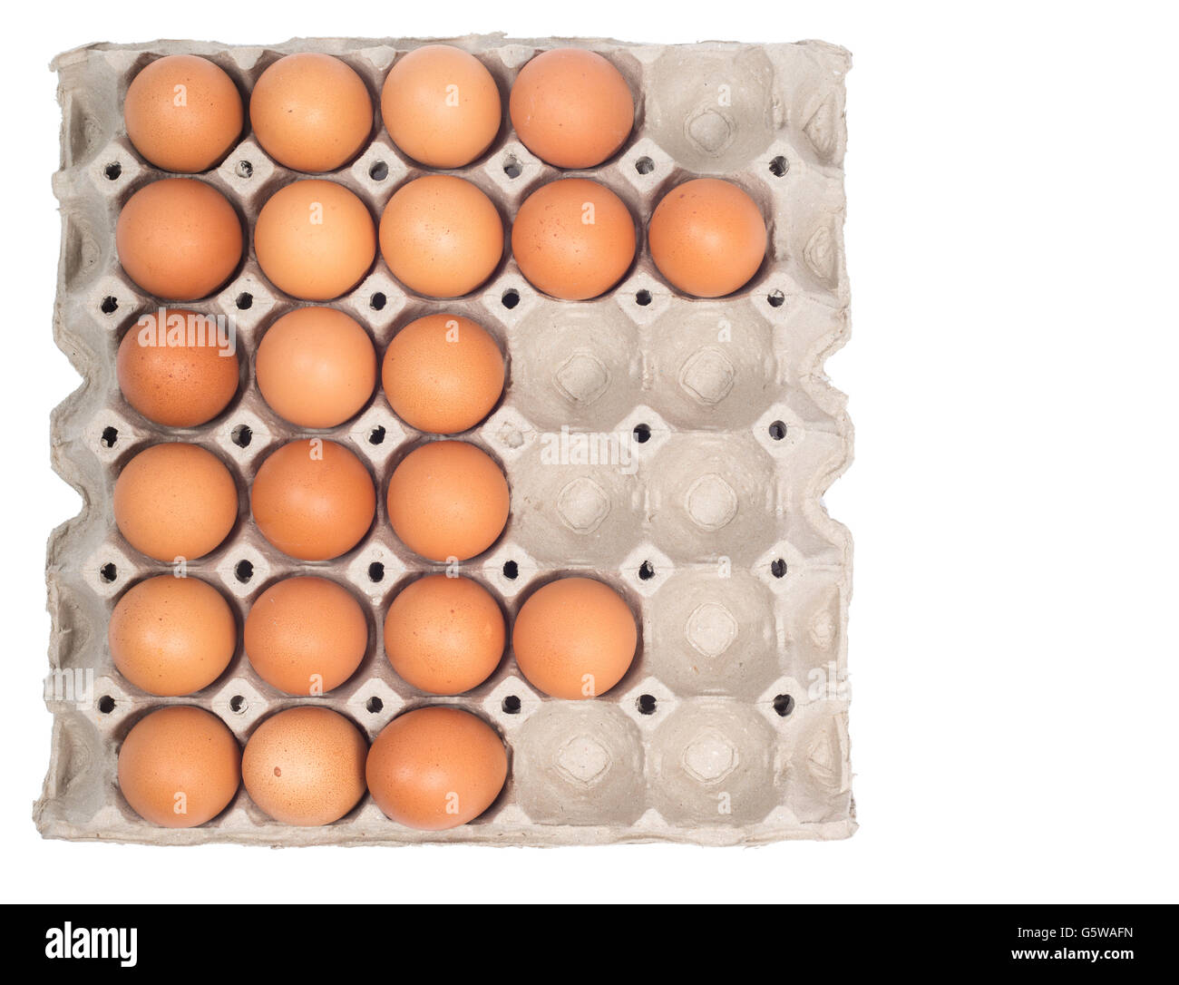 eggs pack panel ingredient prepare for food in restaurant isolated on white background Stock Photo