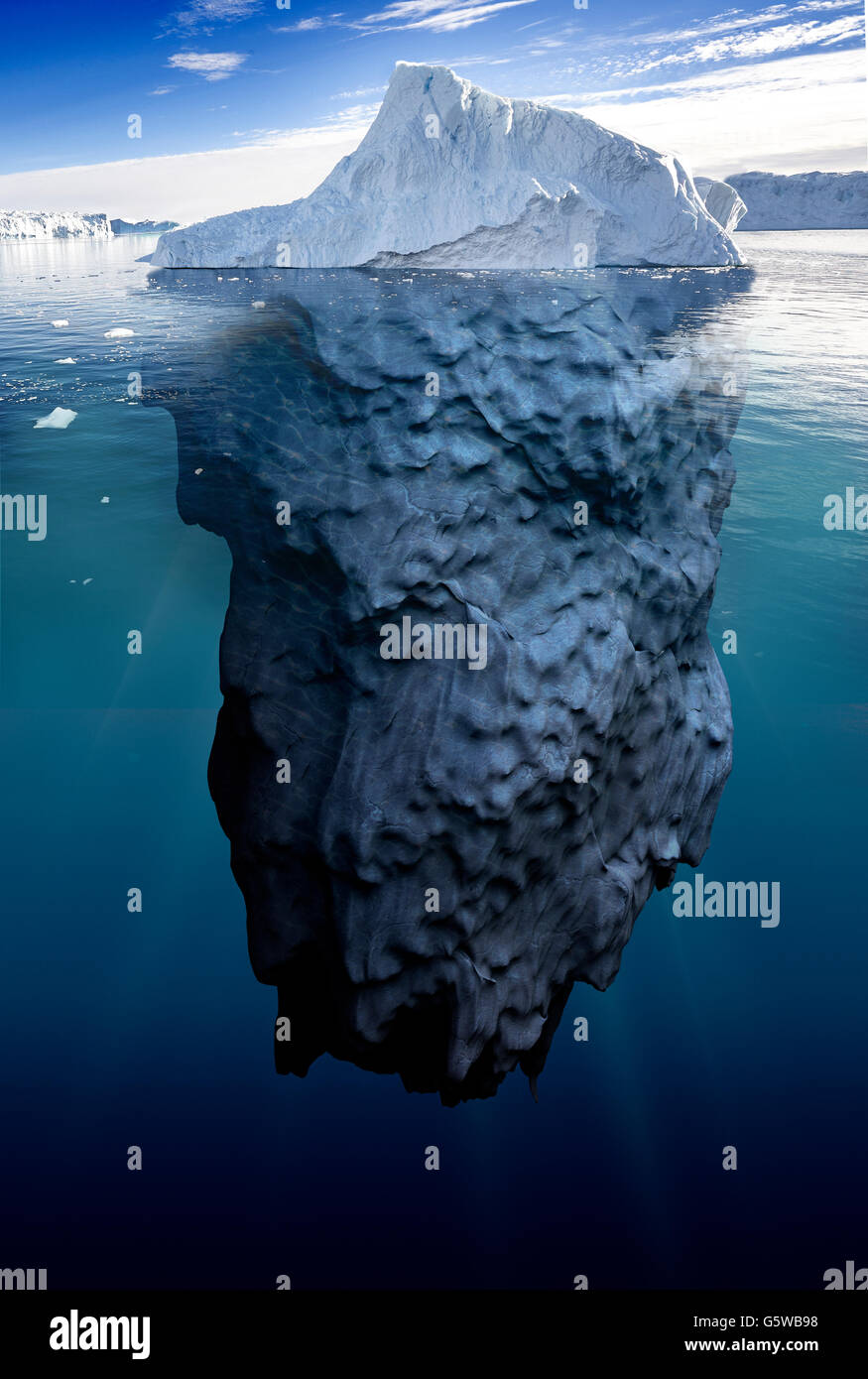 iceberg with underwater view taken in greenland Stock Photo Alamy
