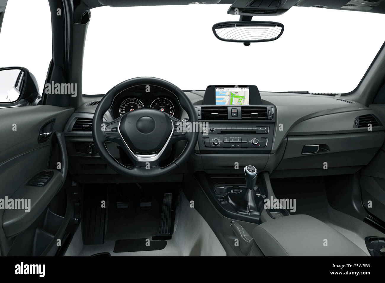 the inside or interior of a modern car ,  3d illustration Stock Photo