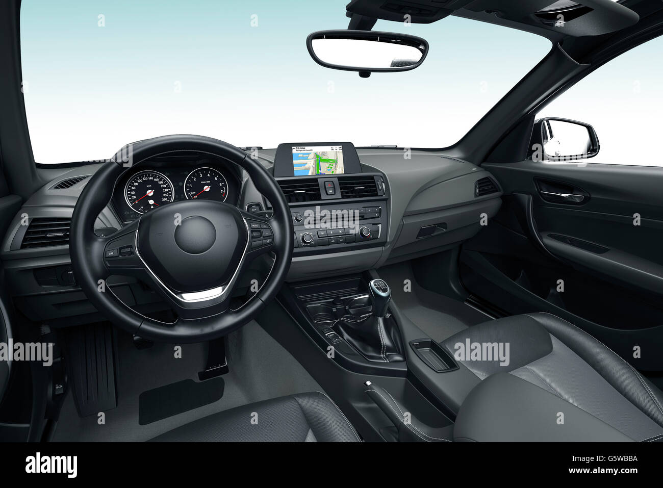 the inside or interior of a modern car ,  3d illustration Stock Photo