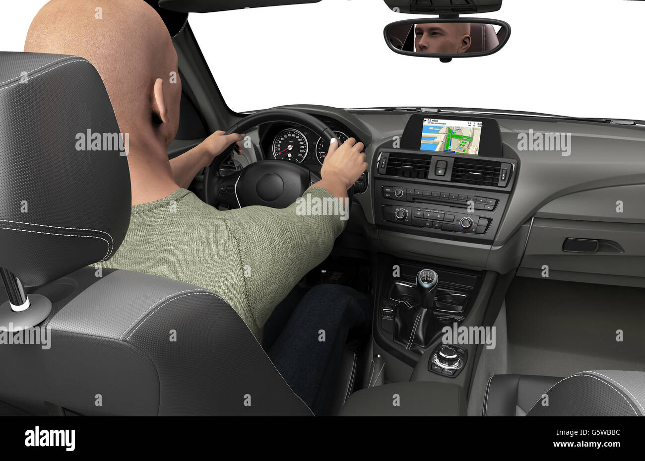 the inside or interior of a modern car ,  3d illustration Stock Photo