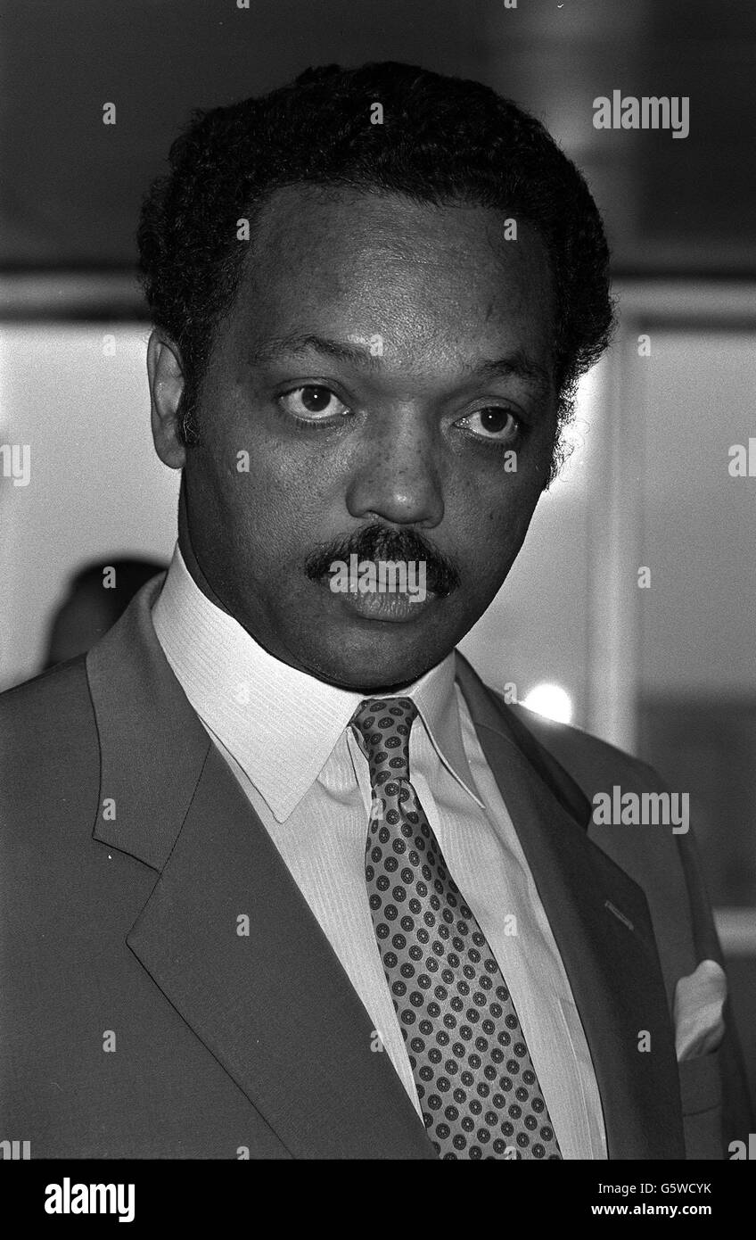Democrat Jesse Jackson, candidate in the US Presidential elections. Stock Photo