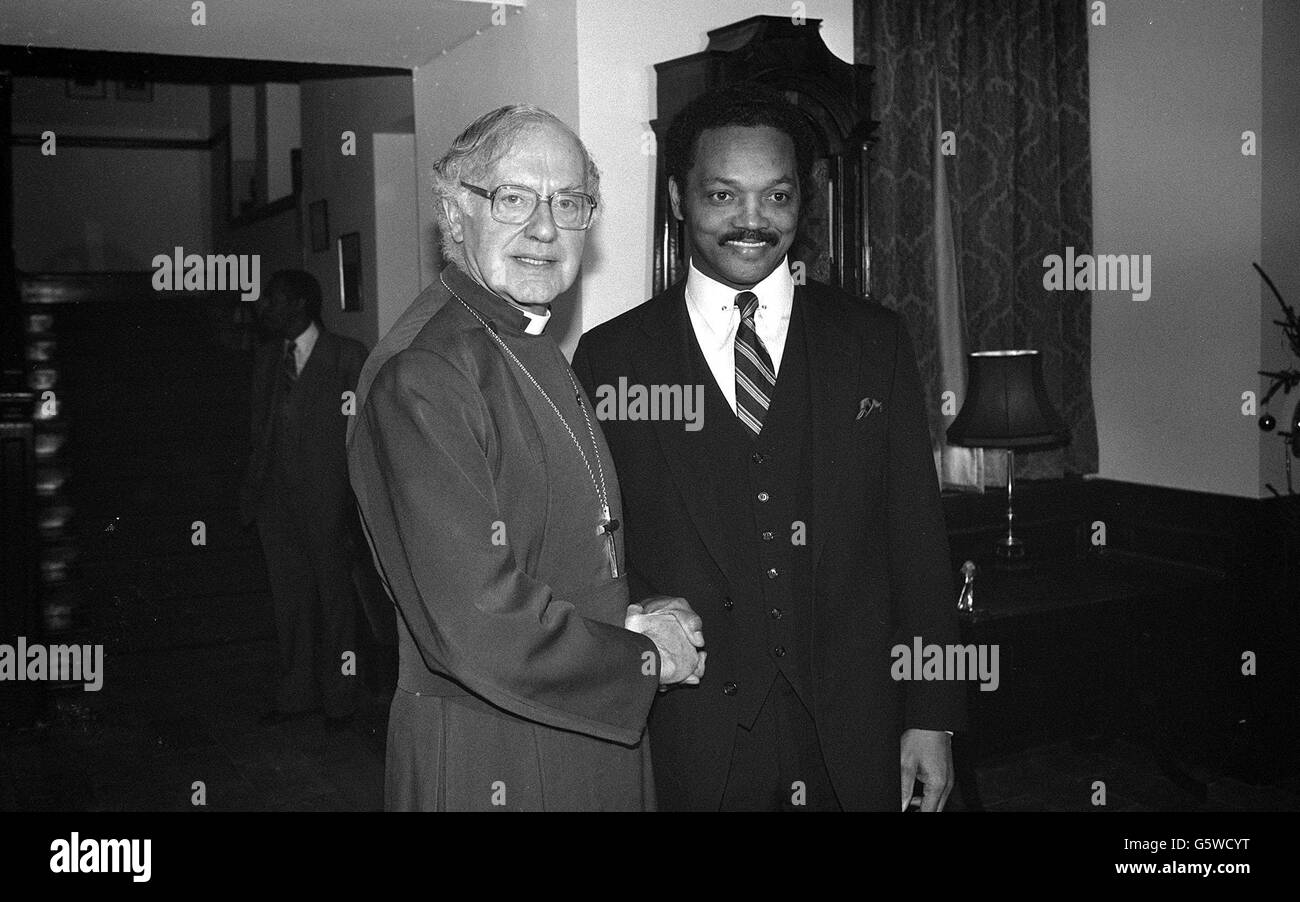 Rev. Jesse Jackson and Dr. Robert Runcie Stock Photo