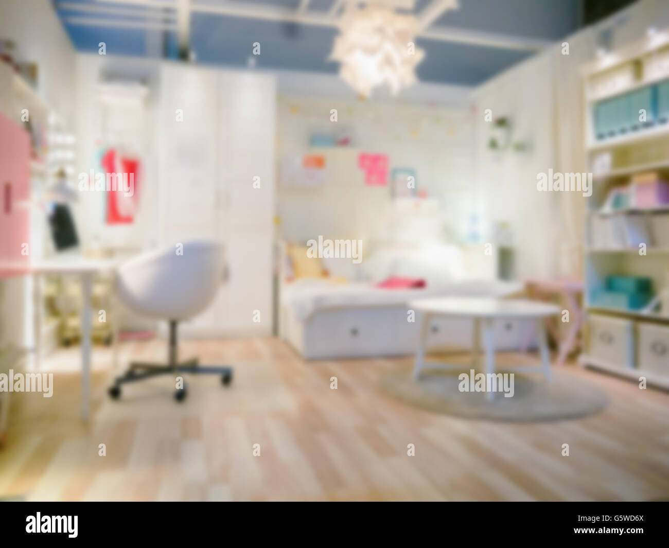 Blurred modern living room interior Stock Photo Alamy