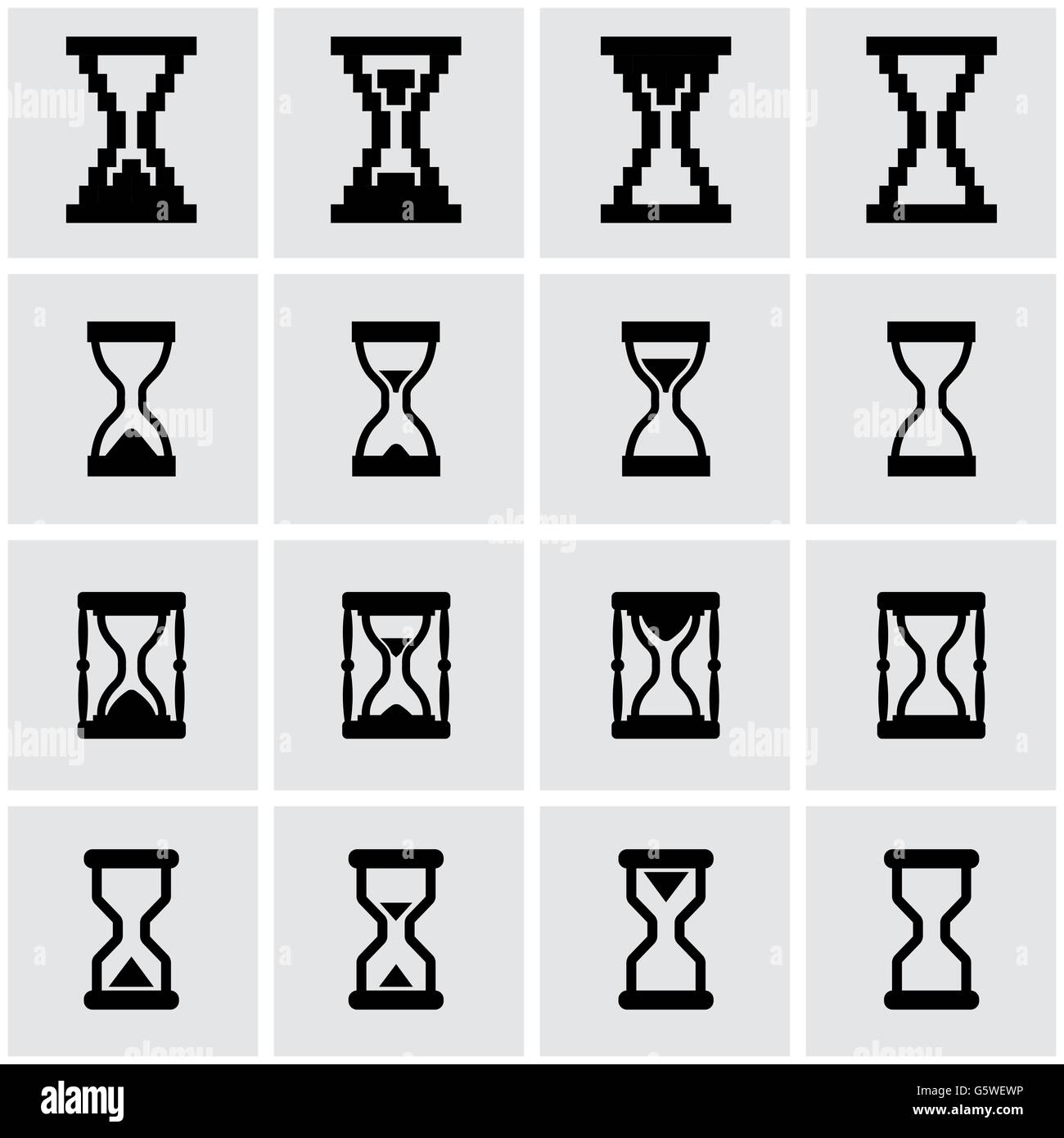 Vector black hourglass icon set Stock Vector Image & Art - Alamy