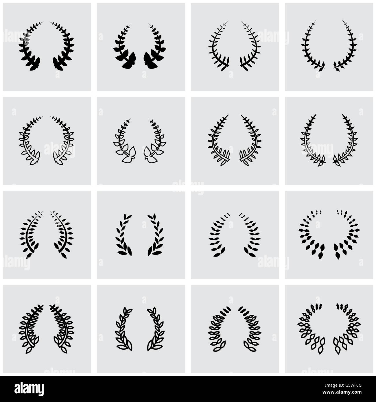 Vector black laurel wreaths icon set Stock Vector Image & Art - Alamy