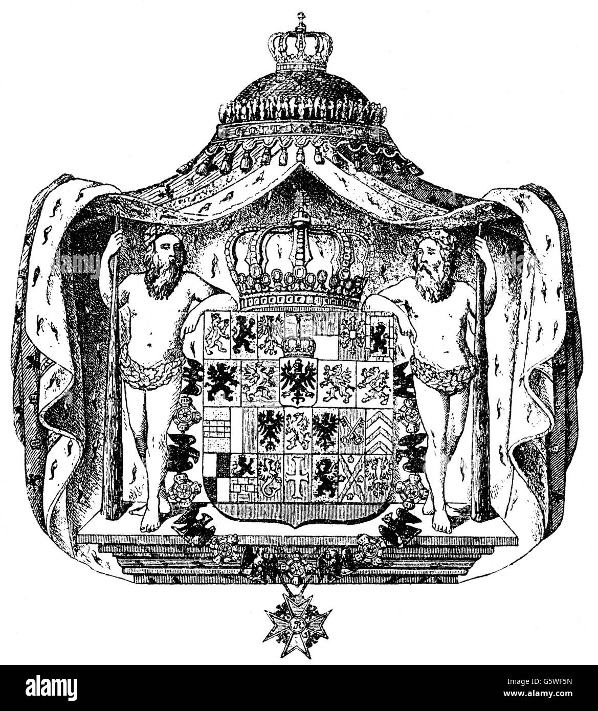 heraldry, coat of arms, Germany, state coat of arms of the Kingdom of Prussia, 1701, Additional-Rights-Clearences-Not Available Stock Photo