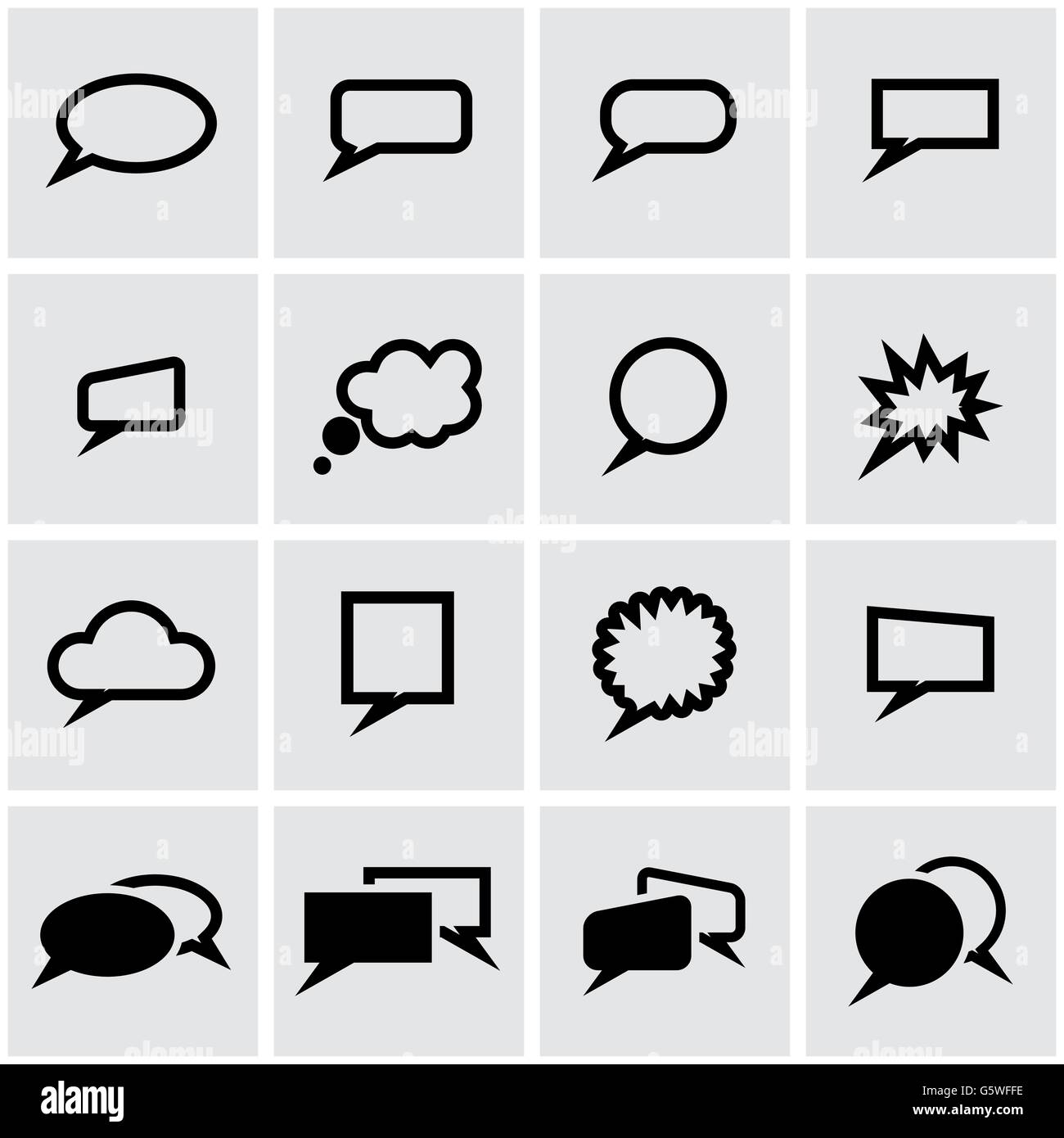 Vector black speach bubbles icon set Stock Vector Image & Art - Alamy