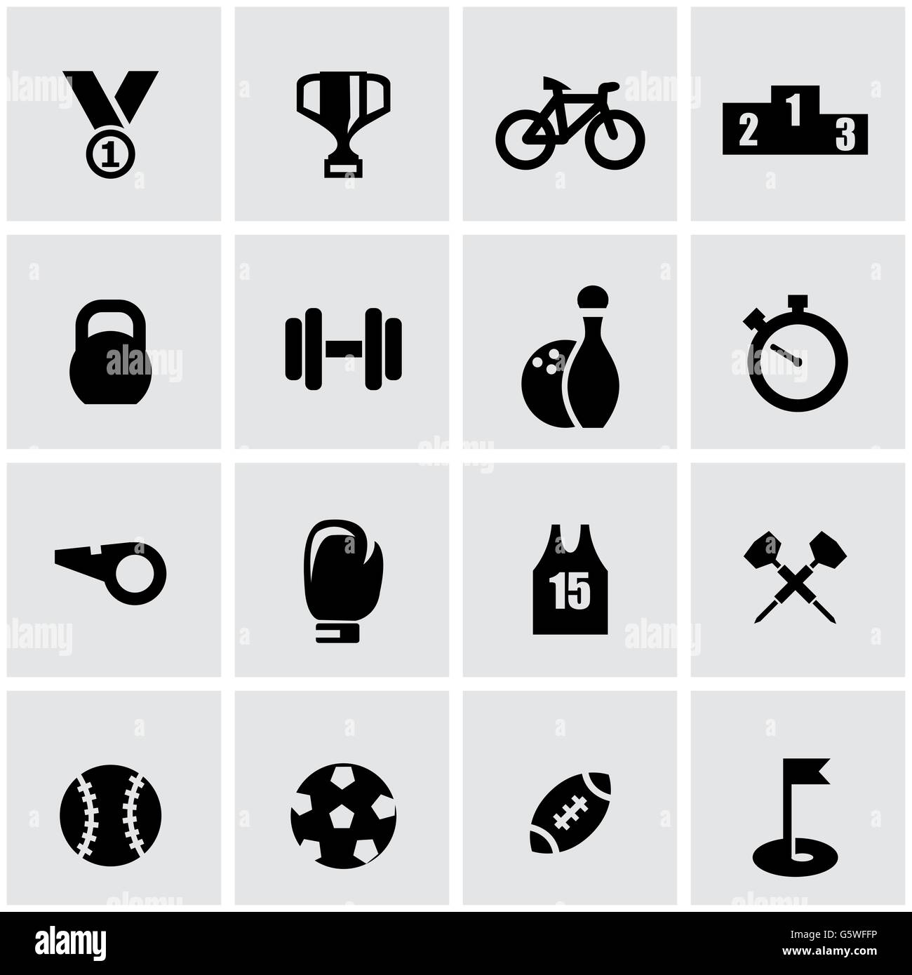 Vector black sport icon set Stock Vector Image & Art - Alamy