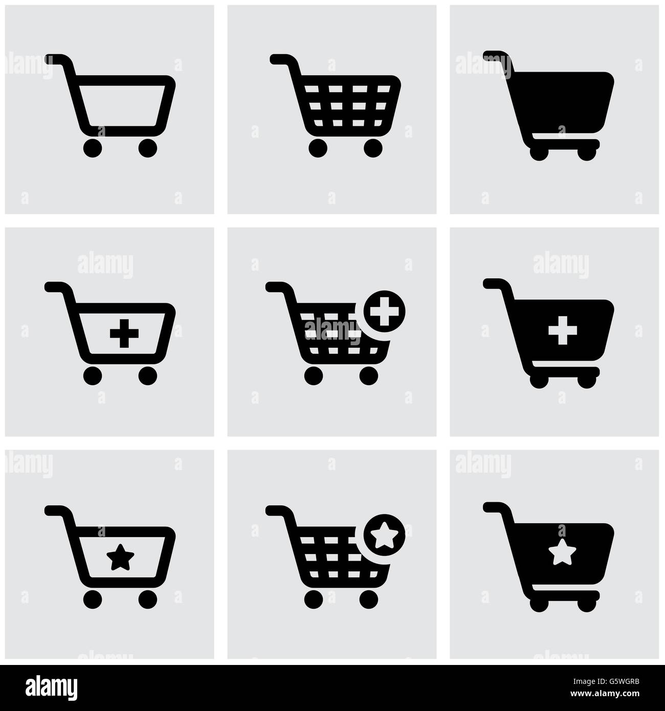 Vector black shopping cart icon set Stock Vector Image & Art - Alamy