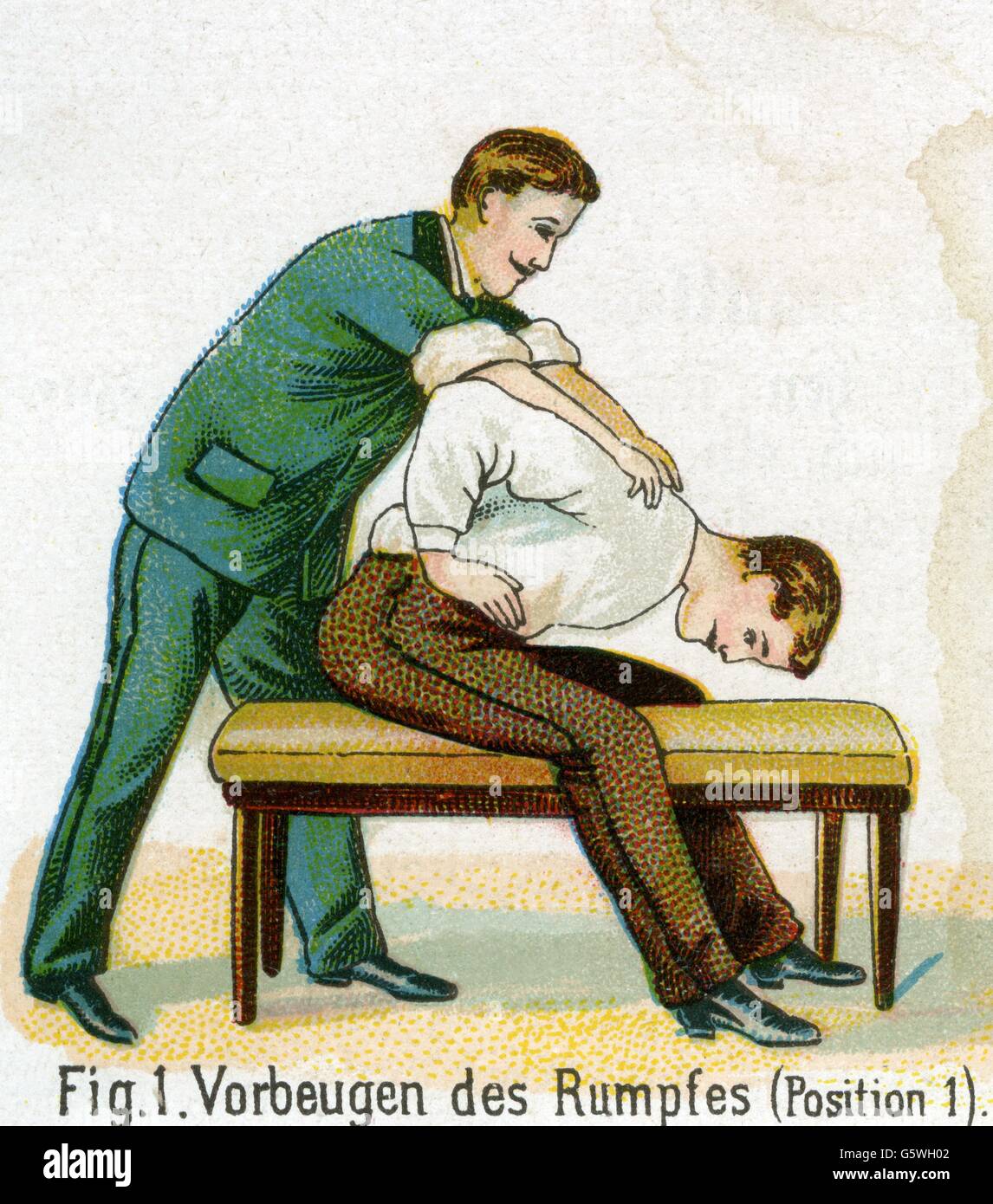 medicine, treatment, therapy, medical gymnastics, bending forward of