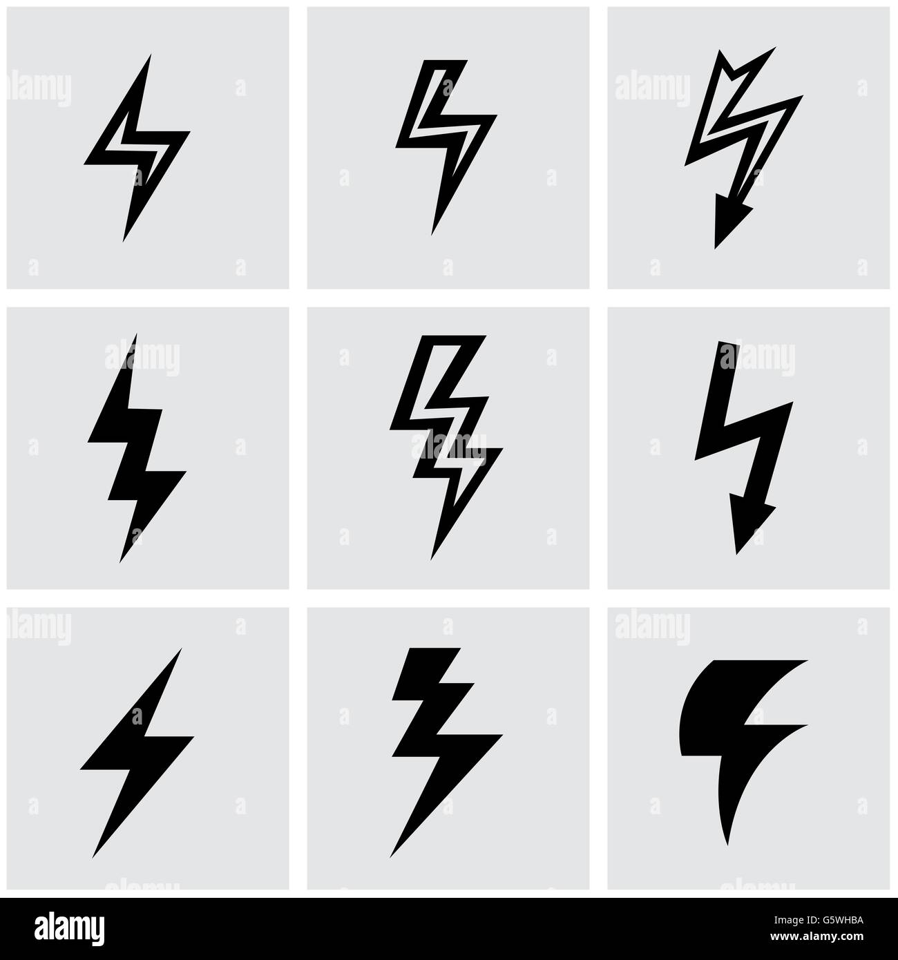 Vector black lightning icon set Stock Vector Image & Art - Alamy