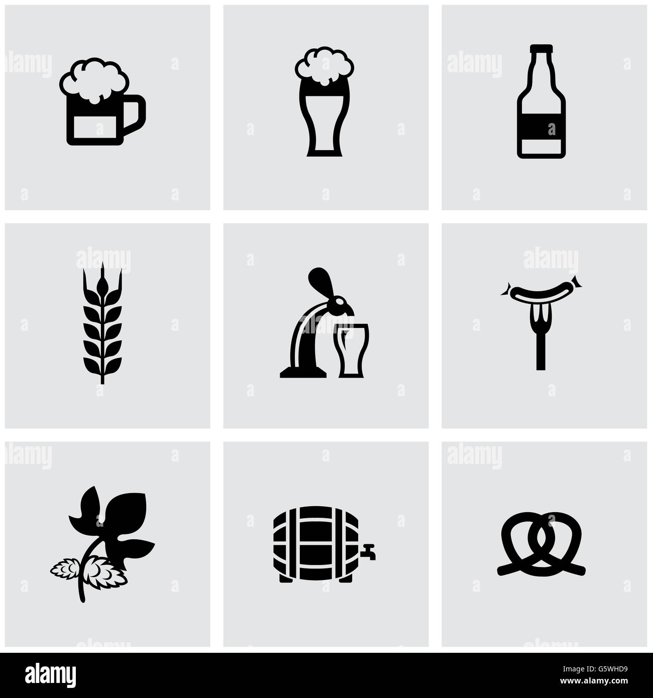 Vector black Oktoberfest icon set Stock Vector Image & Art - Alamy