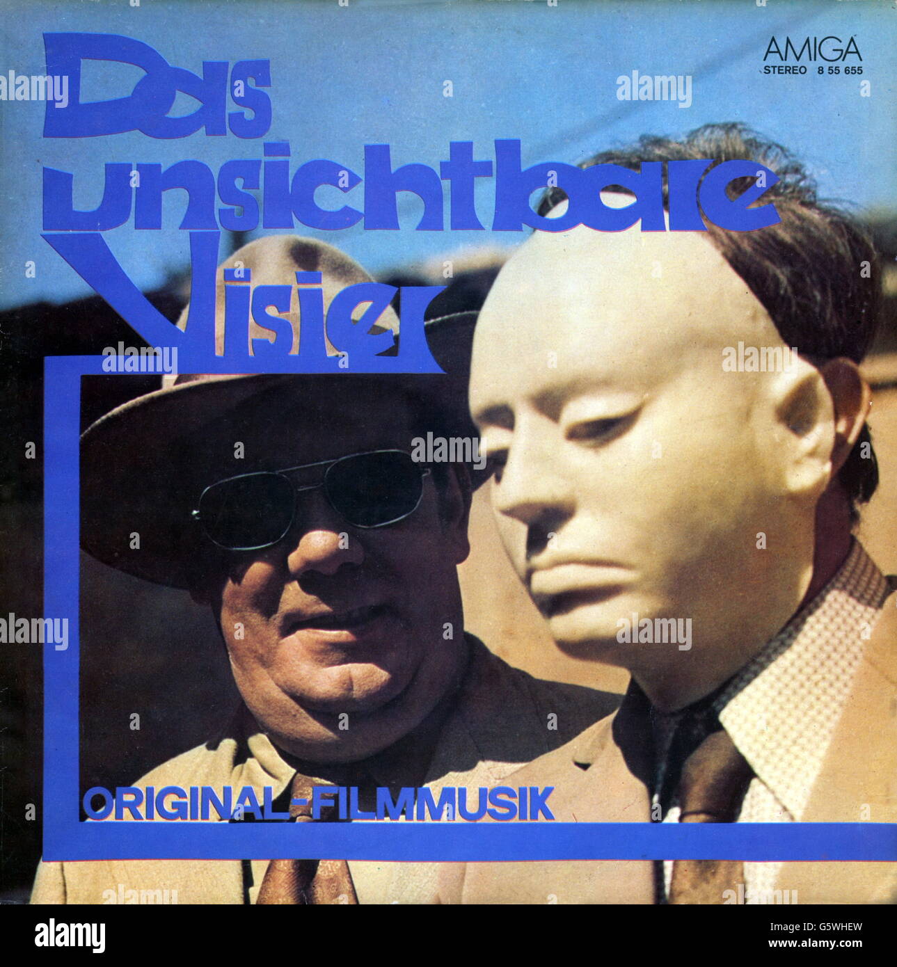 music, records, 'Das unsichtbare Visier' (The Invisible Visor), original film score, by Walter Kubiczeck, cover, Amiga, VEB Deutsche, Berlin, Germany, 1979, Additional-Rights-Clearences-Not Available Stock Photo