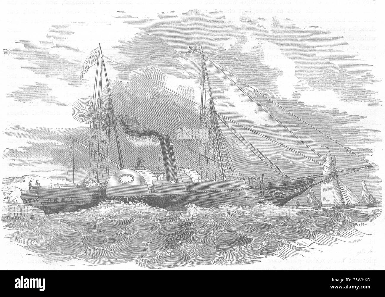 YACHTS: The Royal Victoria and Albert Steam Yacht, antique print 1850 Stock Photo