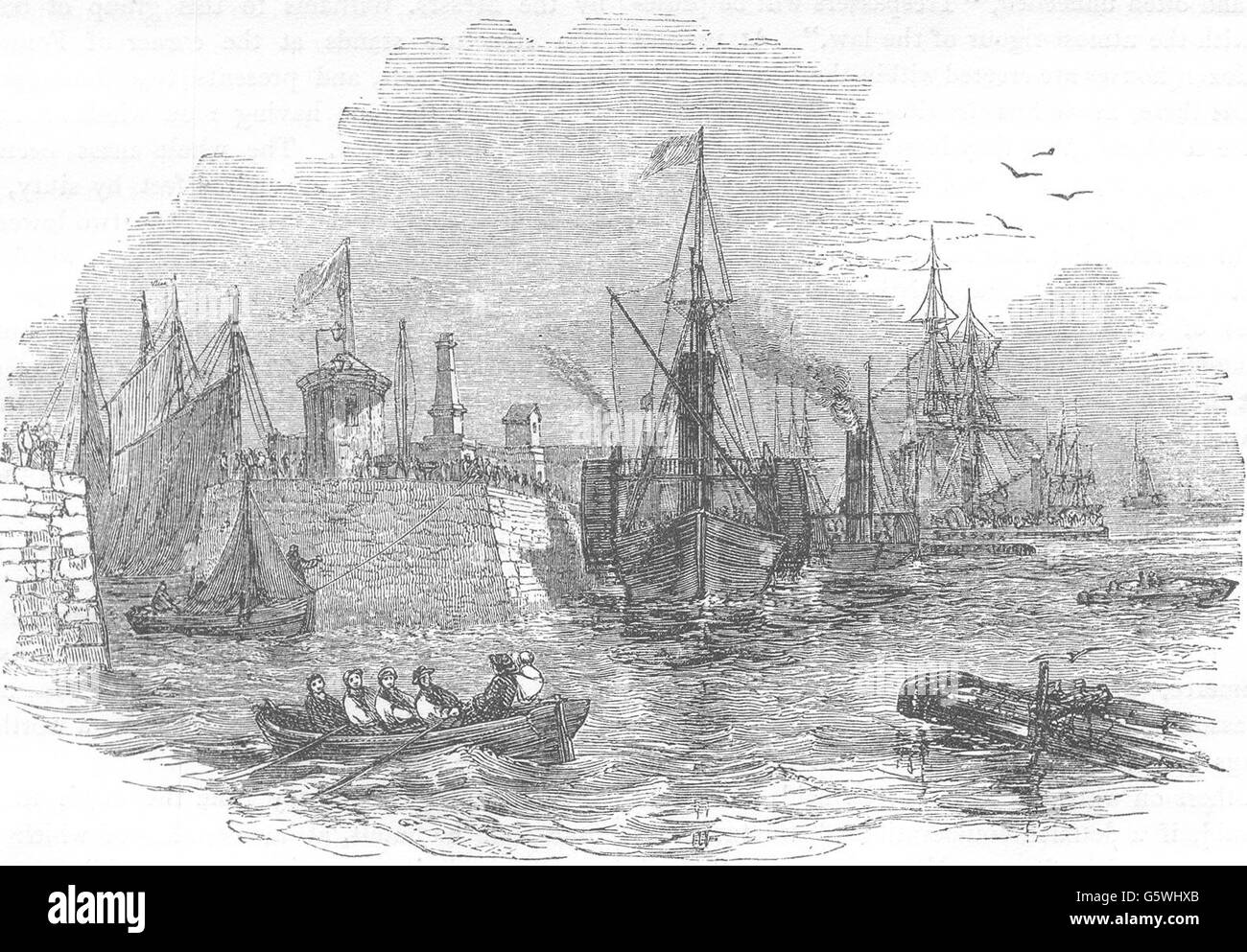 LIVERPOOL St. Pier Head, antique print 1850 Stock Photo Alamy
