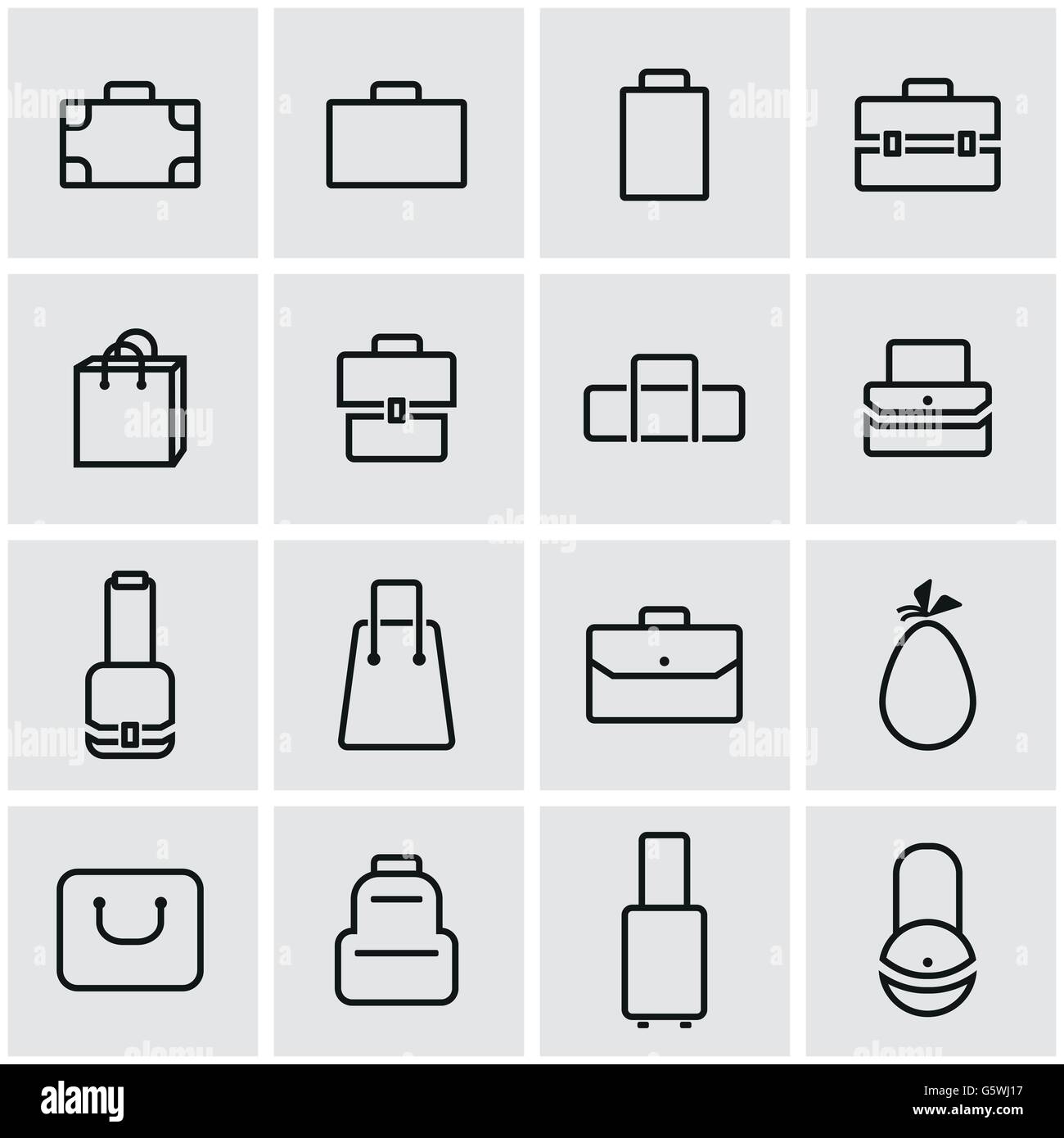 Vector line bag icon set Stock Vector Image & Art - Alamy