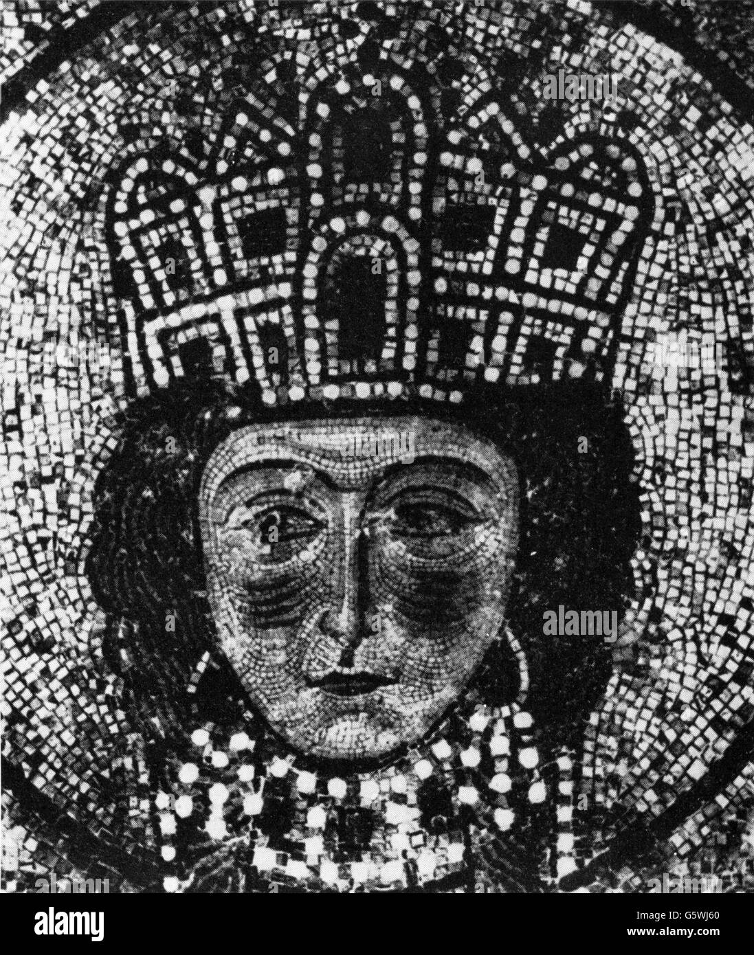 Irishman, 752 - 9.8.803, East Roman empress 797 - 802, portrait, Haghia Sophia, Istanbul, 12th century, Stock Photo